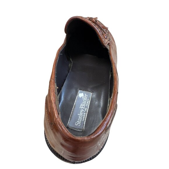 Stanley Blacker Mens Brown Leather Tasseled Slip-On Loafers Size 13W SKU 8293 main image 4